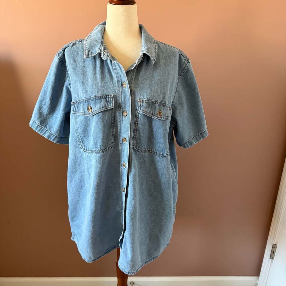 Universal Thread Light Blue Denim Shirt Dress Mini